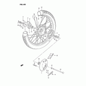 Схема вузла: Переднє колесо Suzuki TS185
