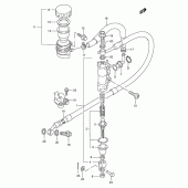 Схема вузла: Задній гальмівний циліндр (Model l/m/n/p/r) для Suzuki TS125
