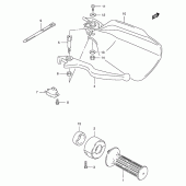 Схема вузла: Права ручка керма (P9) для Suzuki TS125