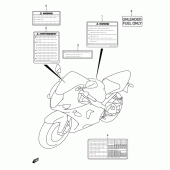 Схема вузла: Інформаційні наклейки для Suzuki GSX-R1000