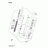 Схема вузла: Передня вилка (Gsf1250al1 e21) для Suzuki GSF1250 Bandit