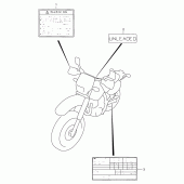 Схема вузла: Інформаційні наклейки (Model w/x) для Suzuki DR650 DR650SE
