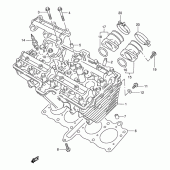 Схема вузла: Головка циліндра Suzuki GSX250 Across