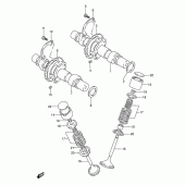 Схема узла: Распредвал & Клапан (Model r/s/t) для Suzuki GS500