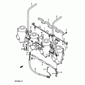 Схема вузла: З'єднувачі карбюратора (Model) для Suzuki GSX-R750