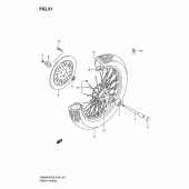 Схема узла: Переднее колесо для Suzuki VS800 Boulevard S50