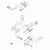 Схема вузла: Підніжка & Заднє гальмо для Suzuki GS500