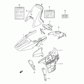 Схема вузла: Передній обтічник (Model n) для Suzuki DR800