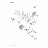 Схема вузла: Масляний насос & Масляний фільтр Suzuki RM-Z250
