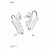 Схема узла: Цепь ГРМ & Натяжитель & Успокоитель для Suzuki VS800 Boulevard S50