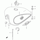 Схема узла: Топливный бак (Model k3) для Suzuki GZ250 Marauder