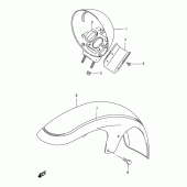 Схема вузла: Переднє крило (Model y/k1/k2) для Suzuki VS1400 Intruder 1400