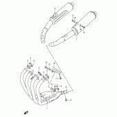 Схема вузла: Вихлопна система (Model p/r) для Suzuki GSX-R1100