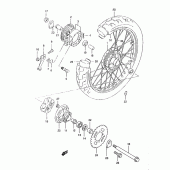 Схема вузла: Заднє колесо Suzuki GZ125 Marauder