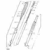 Схема вузла: Вилка передньої осі (Dr400sx) для Suzuki DR400