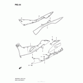 Схема вузла: Side Leg Shield (An400Al3 E33) для Suzuki AN400 Burgman (EU analogue of SkyWave)
