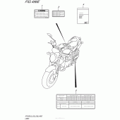 Схема вузла: Інформаційні наклейки (Sfv650Al5 E33) для Suzuki SFV650 Gladius
