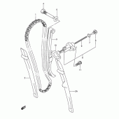 Схема узла: Цепь ГРМ & Натяжитель & Успокоитель для Suzuki DR350