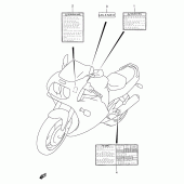 Схема вузла: Інформаційні наклейки (Model p/r/s) для Suzuki GSX-R1100