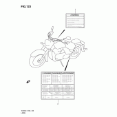 Схема вузла: Інформаційні наклейки (Vl800cl1 e2) для Suzuki VL800 Intruder C800C/ Boulevard C50C