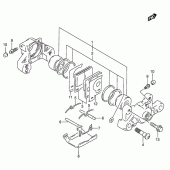 Схема узла: Задний тормозной суппорт (Model t/v) для Suzuki RF600