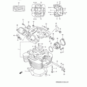 Схема вузла: Головка циліндра для Suzuki DR650 DR650S