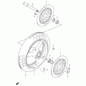 Схема вузла: Переднє колесо (Model t/v) для Suzuki GSX-R750