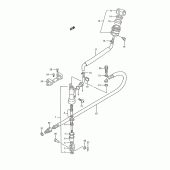 Схема вузла: Задній гальмівний циліндр для Suzuki RM250