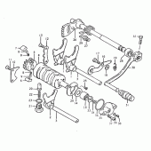 Схема вузла: Копірний вал & Вилки & Вал перемикання для Suzuki TS250
