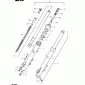 Схема узла: Вилка передней оси (Gsx750et f.no.504682,  gsx750t f.no.100292) для Suzuki GSX750