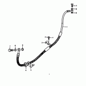 Схема вузла: Задній гальмівний шланг Suzuki GS1000