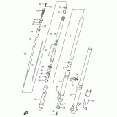 Схема узла: Передняя вилка (Model v) для Suzuki RM125