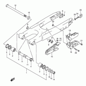 Схема вузла: Задній важіль підвіски (Model k1/k2/k3) для Suzuki RM125