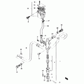 Схема вузла: Задній гальмівний циліндр (Gsf1200t/v/w/x/y/st/sv/sw/sx/sy) для Suzuki GSF1200 Bandit