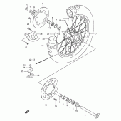Схема вузла: Заднє колесо Suzuki RMX250