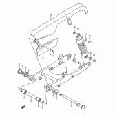 Схема вузла: Задній важіль підвіски Suzuki LS650 Savage