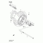 Схема узла: Заднее колесо (An650k6) для Suzuki AN650 Burgman (EU analogue of SkyWave)