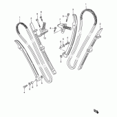 Схема вузла: Ланцюг ГРМ & Натягувач & Заспокоювач Suzuki VS1400 Intruder 1400