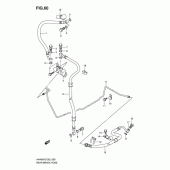Схема узла: Задний тормозной шланг для Suzuki AN400 Burgman (EU analogue of SkyWave)