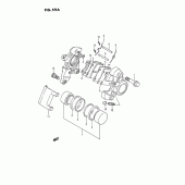 Схема вузла: Задній гальмівний супорт (Model p/r/s) Suzuki VS1400 Intruder 1400