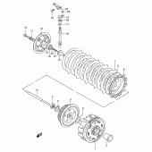 Схема вузла: Зчеплення для Suzuki DR200 DR200SE