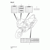 Схема вузла: Інформаційні наклейки (Sv1000s/s1/s2) для Suzuki SV1000