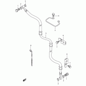 Схема вузла: Передній гальмівний шланг Suzuki AN400 Burgman (EU analogue of SkyWave)