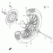 Схема вузла: Переднє колесо Suzuki VS800 Boulevard S50