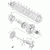 Схема вузла: Зчеплення (Model s/t/v/w) для Suzuki RF900