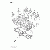 Схема вузла: Головка циліндра для Suzuki GSF1200 Bandit