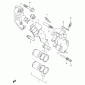 Схема вузла: Передній гальмівний супорт для Suzuki DR650 DR650SE