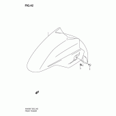 Схема вузла: Переднє крило (Model k7/k8) для Suzuki AN400 Burgman (EU analogue of SkyWave)