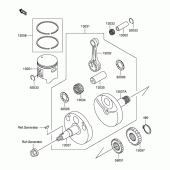 Схема вузла: Колінчастий вал & Поршень для Suzuki RM100