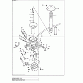 Схема вузла: Задній карбюратор Suzuki VZ800 Marauder